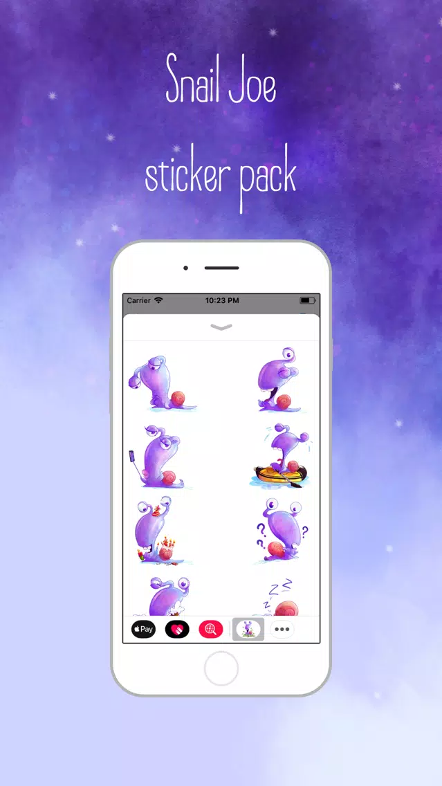 Captures d'écran de Cute Snail Joe Sticker Pack