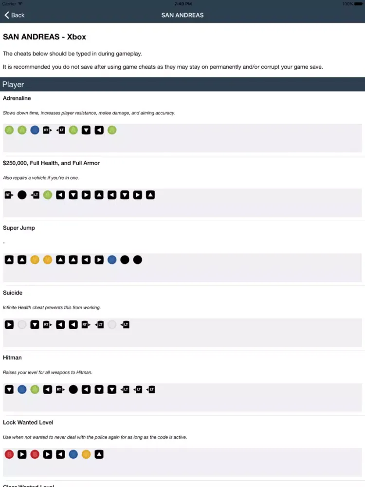 تصاویر Cheat codes for GTA 5 iPad 