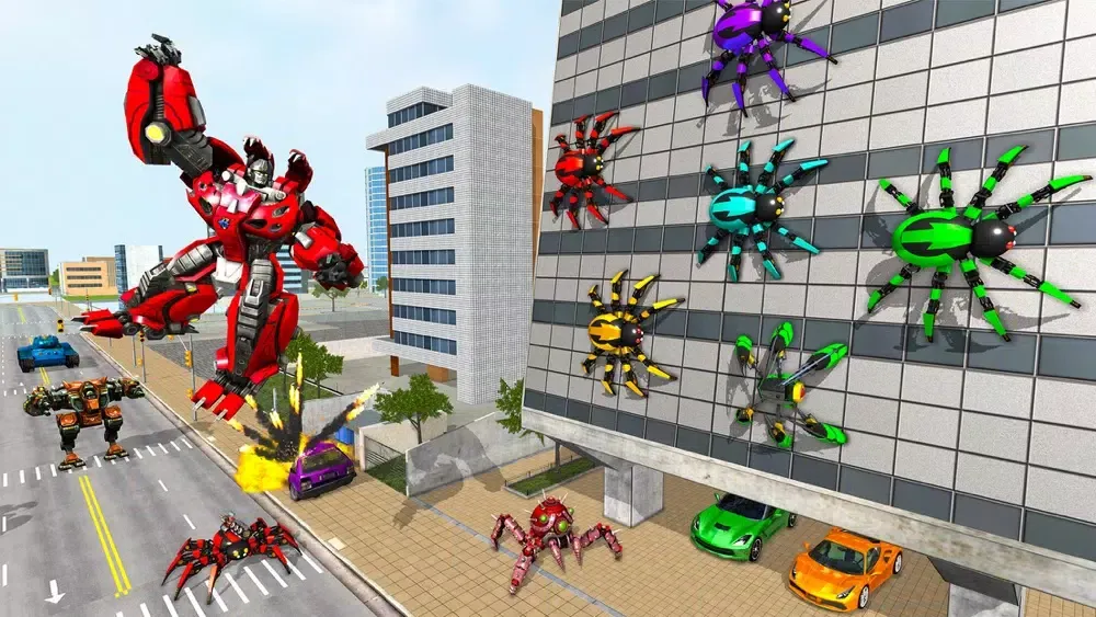 Capturas de tela do Spider robot hero mech arena