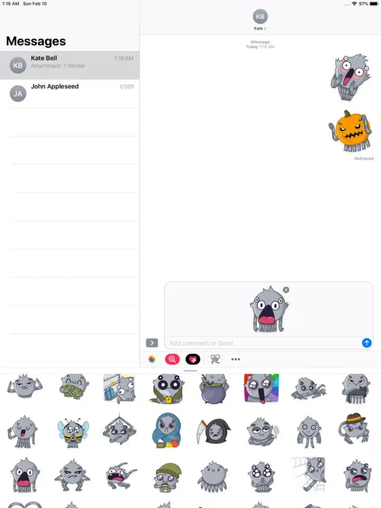 Captures d'écran de Cute Spider Emoji Stickers iPad 