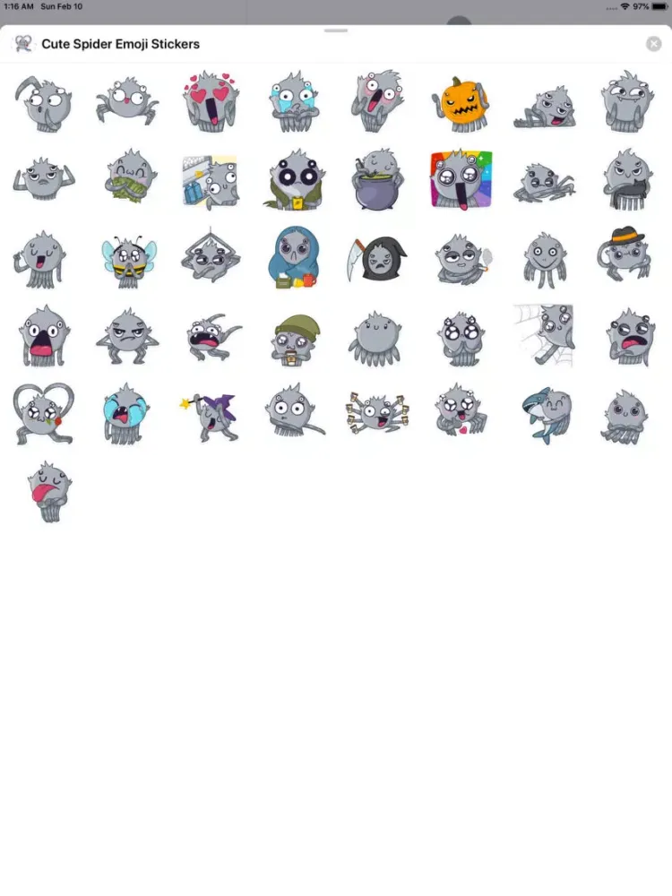 Captures d'écran de Cute Spider Emoji Stickers iPad 