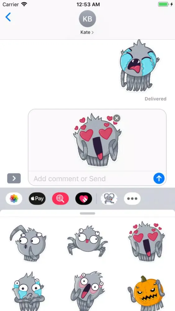 Captures d'écran de Cute Spider Emoji Stickers