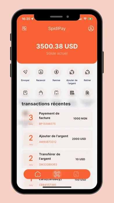 Captures d'écran de SpidiPay