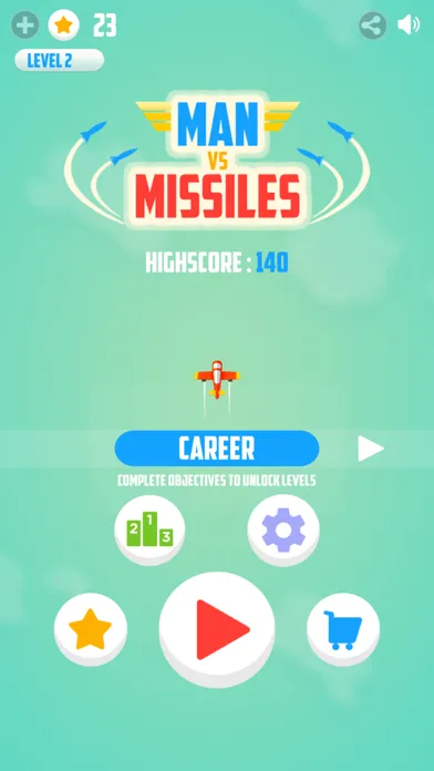 Ảnh chụp màn hình của Man Vs. Missiles