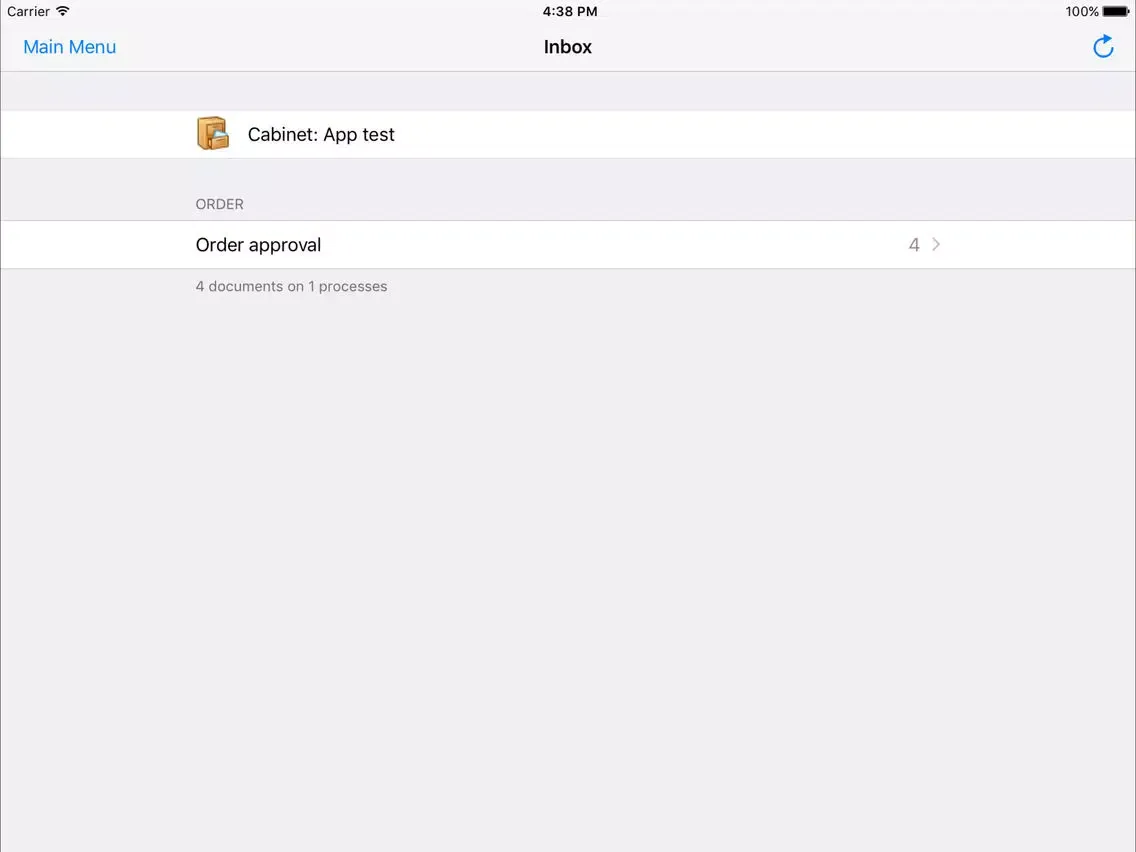 Ảnh chụp màn hình của FileDirector iClient iPad 