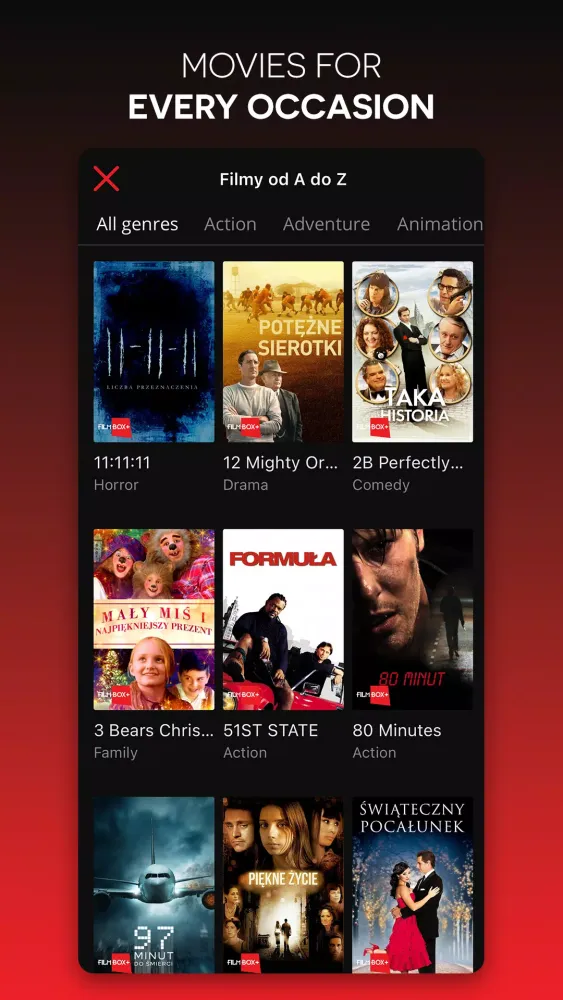 Tangkapan layar FilmBox+