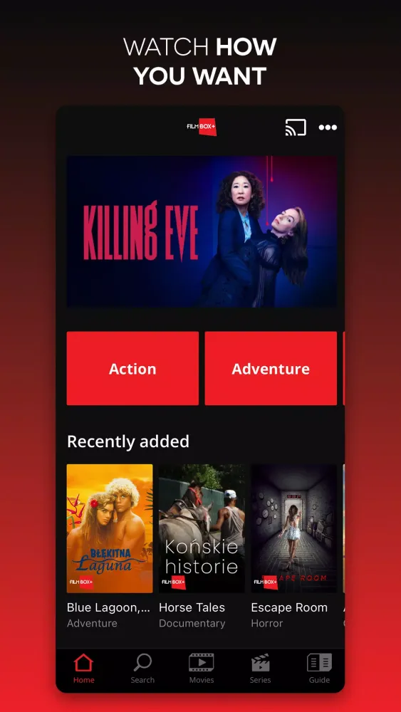 Tangkapan layar FilmBox+