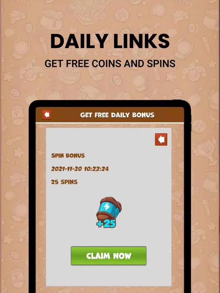 Spin Link : Daily coins master iPad  स्क्रीनशॉट