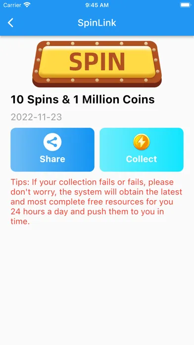 Zrzuty ekranu Spin Link - Daily CM Spins