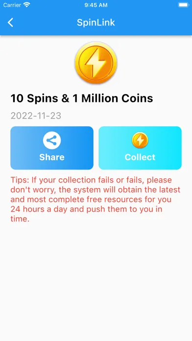 Zrzuty ekranu Spin Link - Daily CM Spins