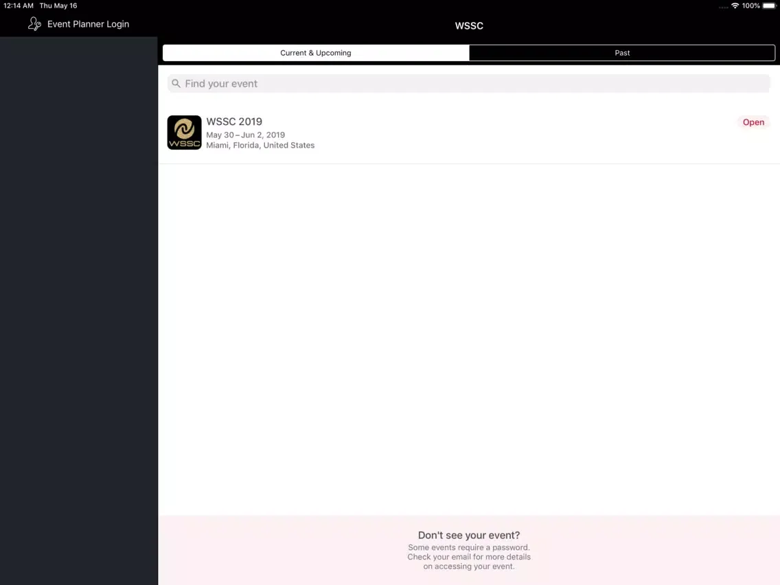 Capturas de pantalla de WSSC 2019 Conference iPad 