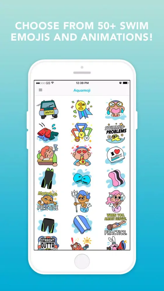 ภาพหน้าจอของ Aquamoji: Swim Emojis+Stickers