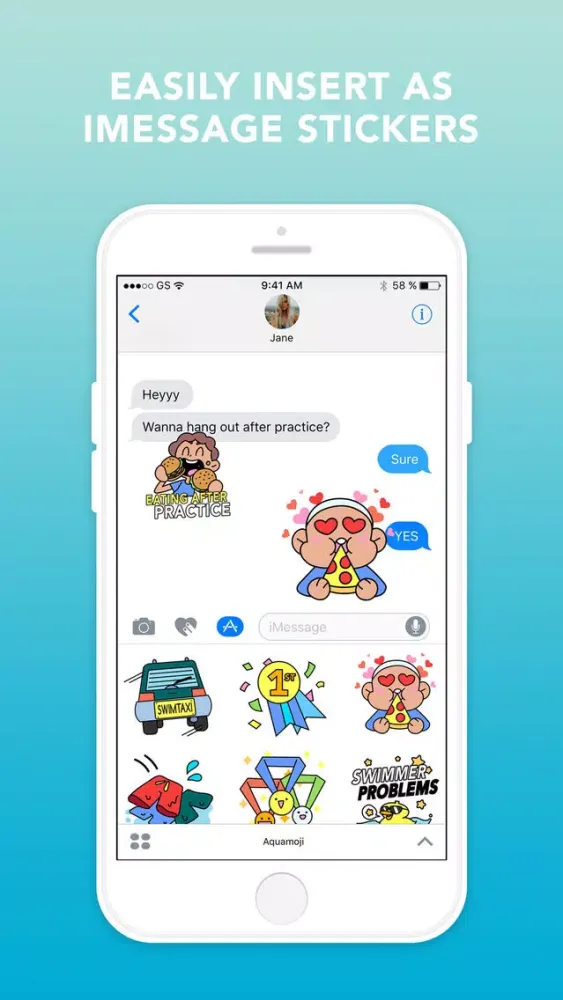 ภาพหน้าจอของ Aquamoji: Swim Emojis+Stickers