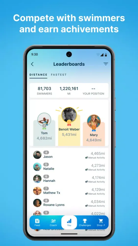 Swim.com Ekran Görüntüleri