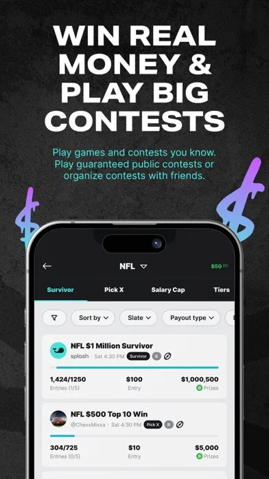 Splash Sports | Survivor & DFS Screenshots