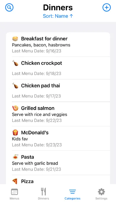 Ảnh chụp màn hình của Weekly Dinner Planner