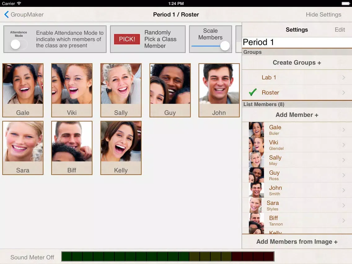 Ảnh chụp màn hình của GroupMaker iPad 