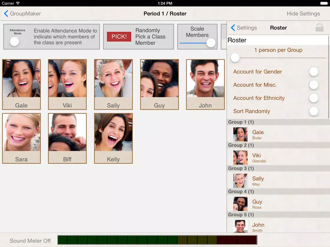 Ảnh chụp màn hình của GroupMaker iPad 