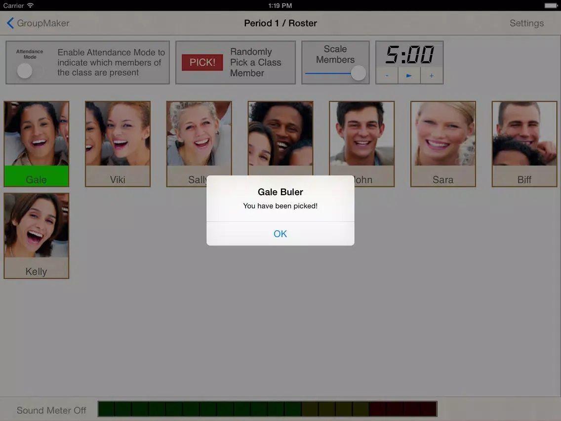 Ảnh chụp màn hình của GroupMaker iPad 