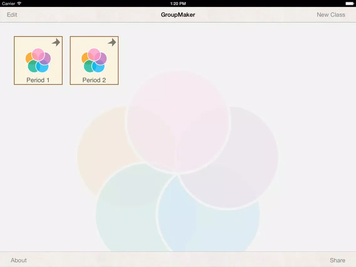 Ảnh chụp màn hình của GroupMaker iPad 