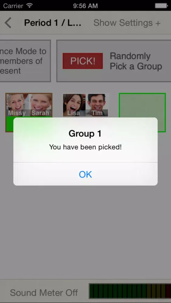 Ảnh chụp màn hình của GroupMaker