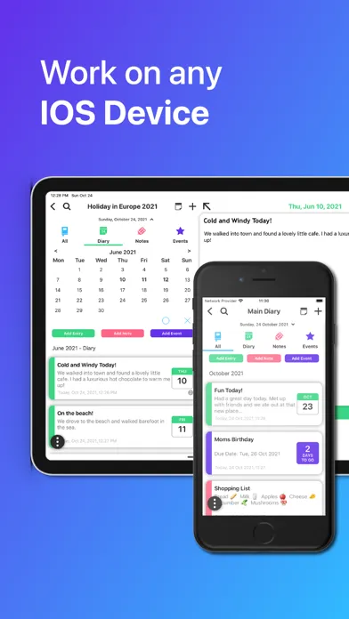 ภาพหน้าจอของ iDailyDiary - Diary & Notes