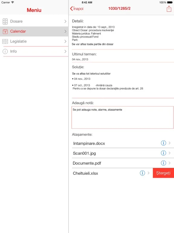 Capturas de pantalla de Agenda Juridica iPad 