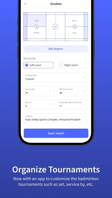Spogenie-Badminton Scoring App سکرین شاٹس