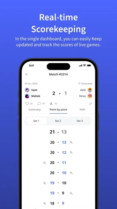 Spogenie-Badminton Scoring App سکرین شاٹس