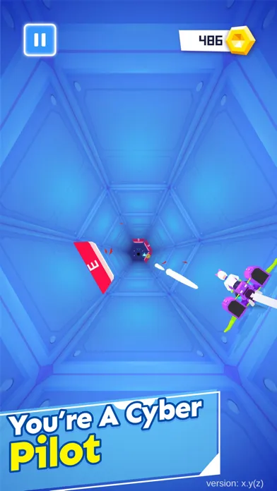 Tangkapan layar Cyberbike: space tunnel