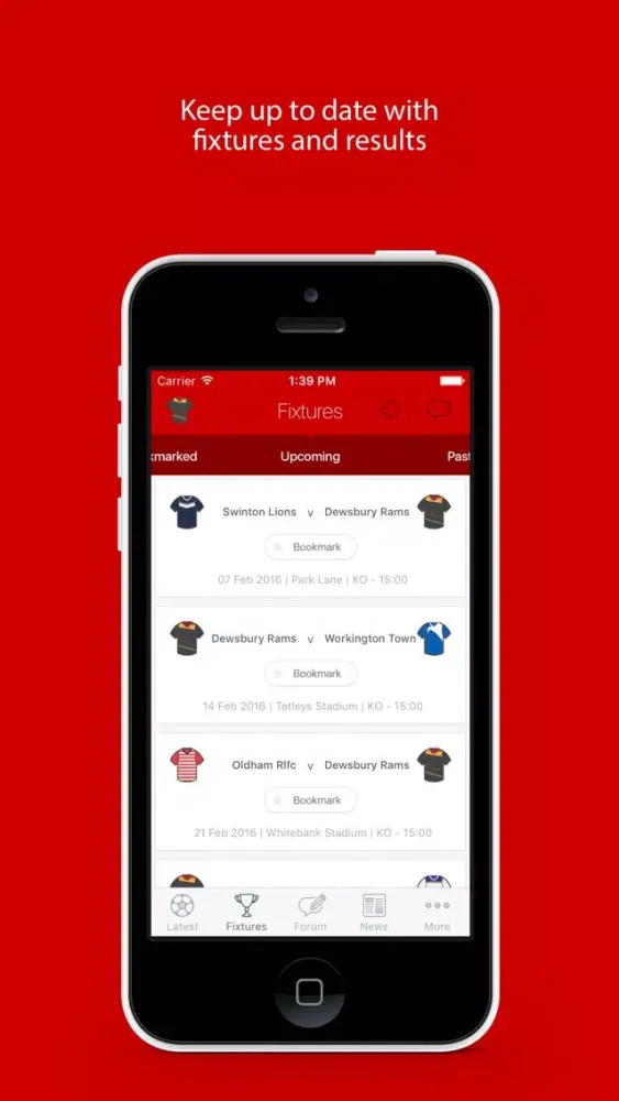 Tangkapan skrin Fan App for Dewsbury Rams