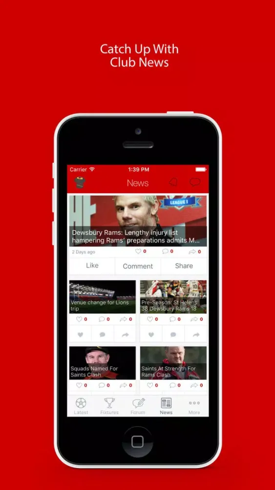Tangkapan skrin Fan App for Dewsbury Rams