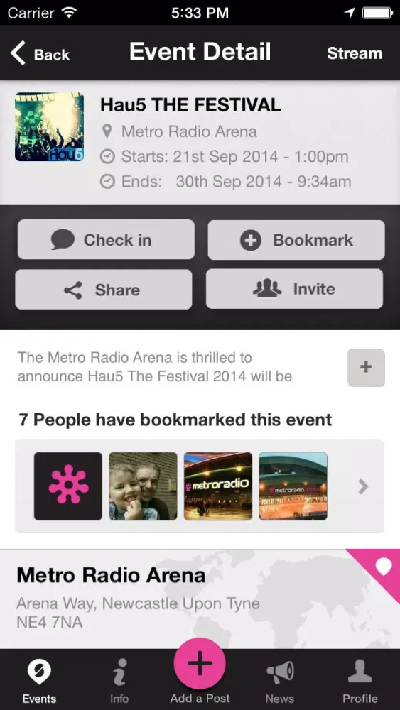 Capturas de tela do Metro Radio Arena Newcastle