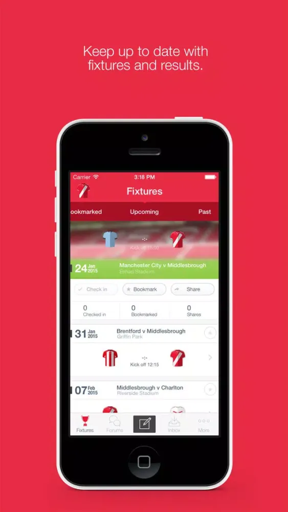 Fan App for Middlesbrough FC Ekran Görüntüleri