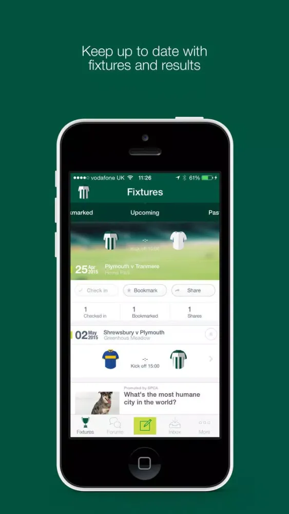 Ảnh chụp màn hình của Fan App for Plymouth Argyle FC