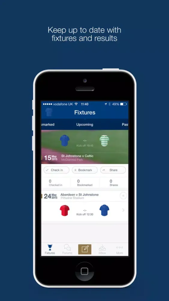 Capturas de tela do Fan App for St Johnstone FC