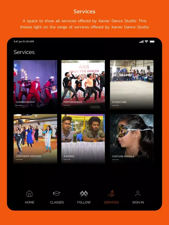 Xaviers Dance Studio iPad 應用截圖