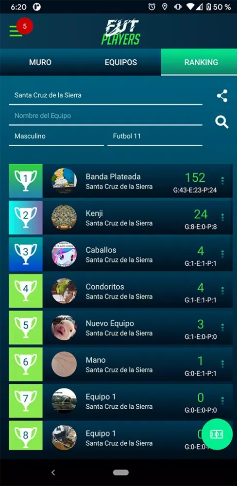Capturas de tela do Futplayers