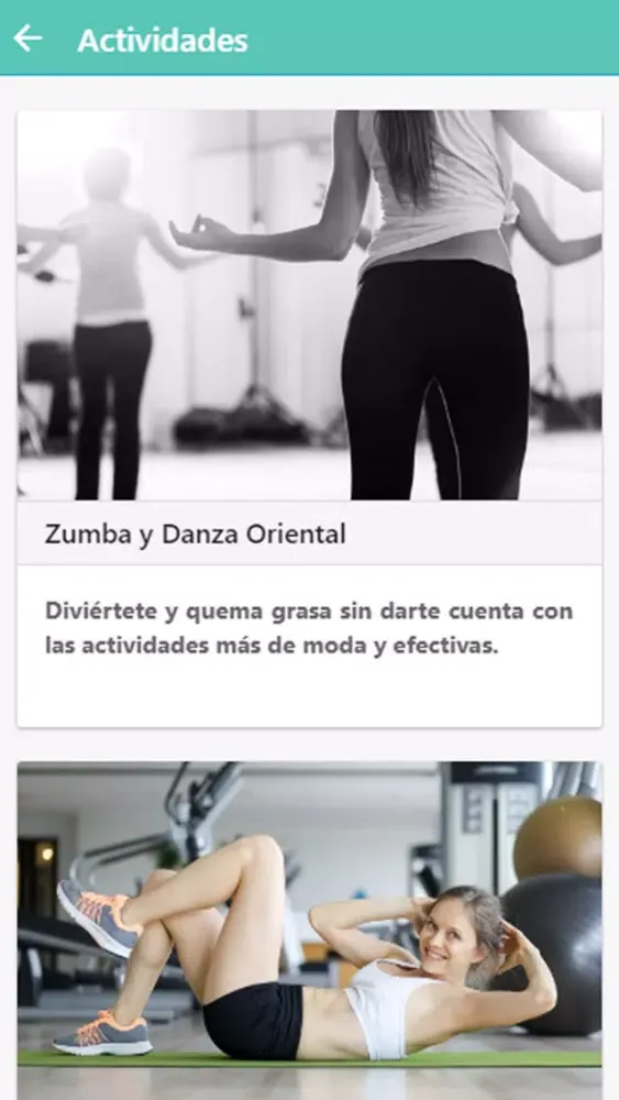 Capturas de tela do Zeta Gym