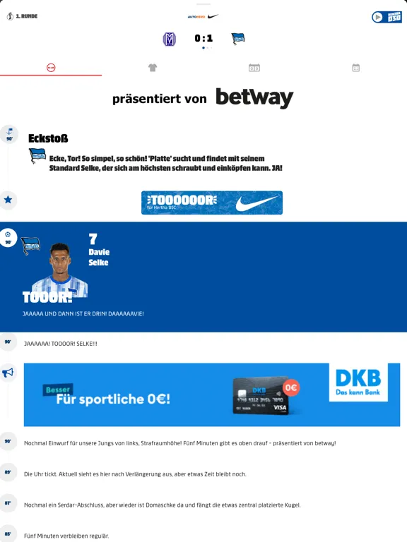 Capturas de tela do Hertha BSC 1892 iPad 