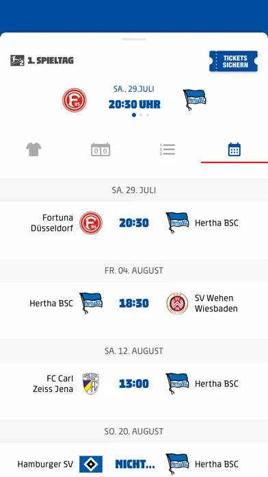 Capturas de tela do Hertha BSC 1892
