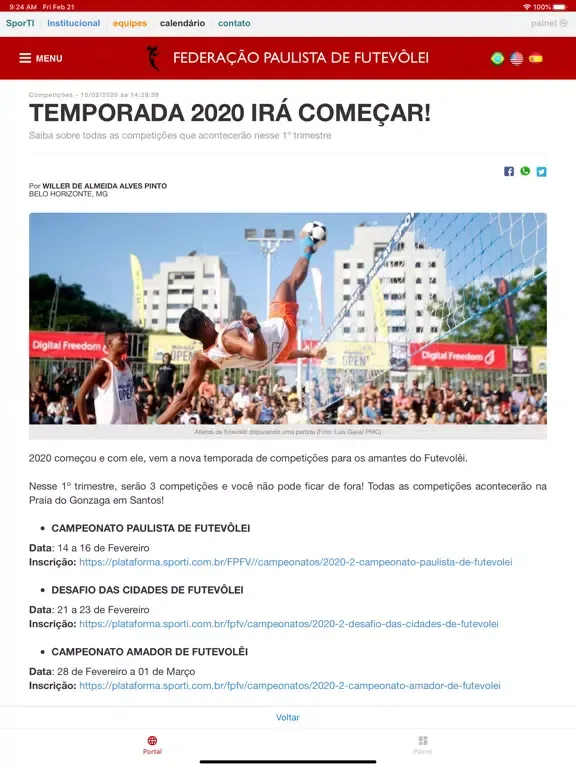 تصاویر Federação Paulista - Futevolêi iPad 