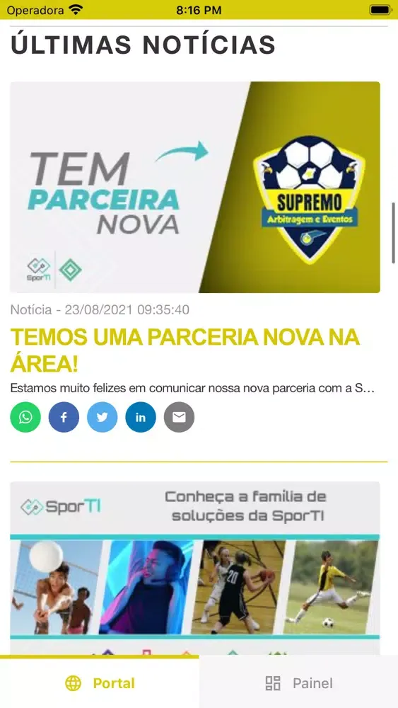 ภาพหน้าจอของ Supremo Arbitragem e Eventos