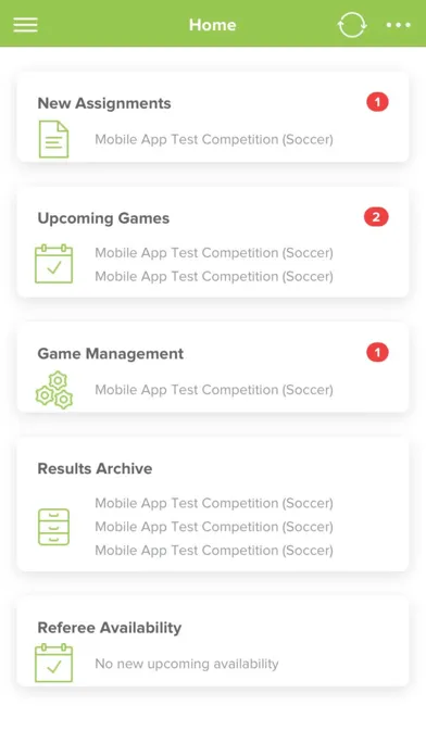 Capturas de tela do SportLoMo Game Management