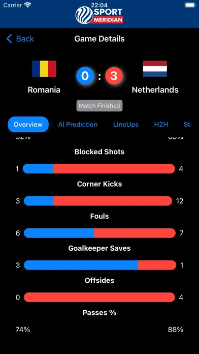Скриншоты SportMeridian Scores & Stats