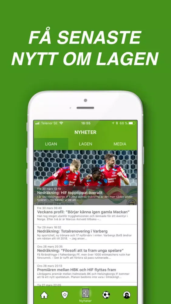 Ảnh chụp màn hình của Superettan Live