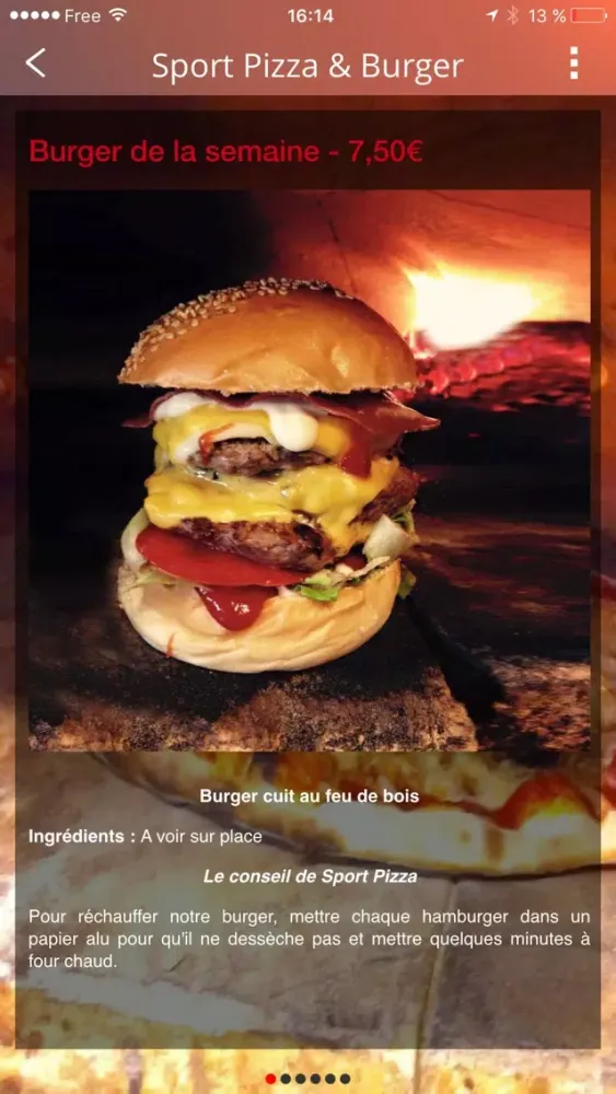 Sport Pizza & Burger Cuisson au feu de bois سکرین شاٹس