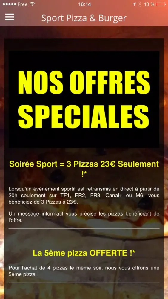 Sport Pizza & Burger Cuisson au feu de bois سکرین شاٹس