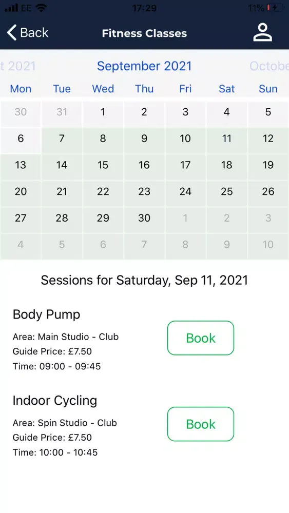 Tangkapan skrin Hove Fitness & Squash