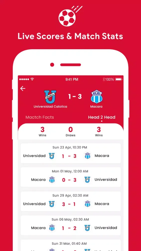 Ảnh chụp màn hình của Football Score